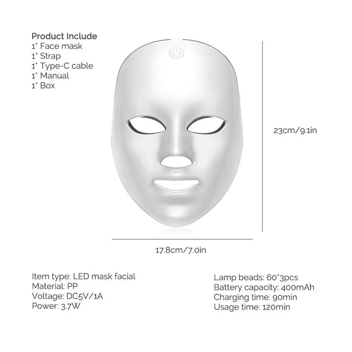 Beautyvelle 7-in-1 LED Face Mask