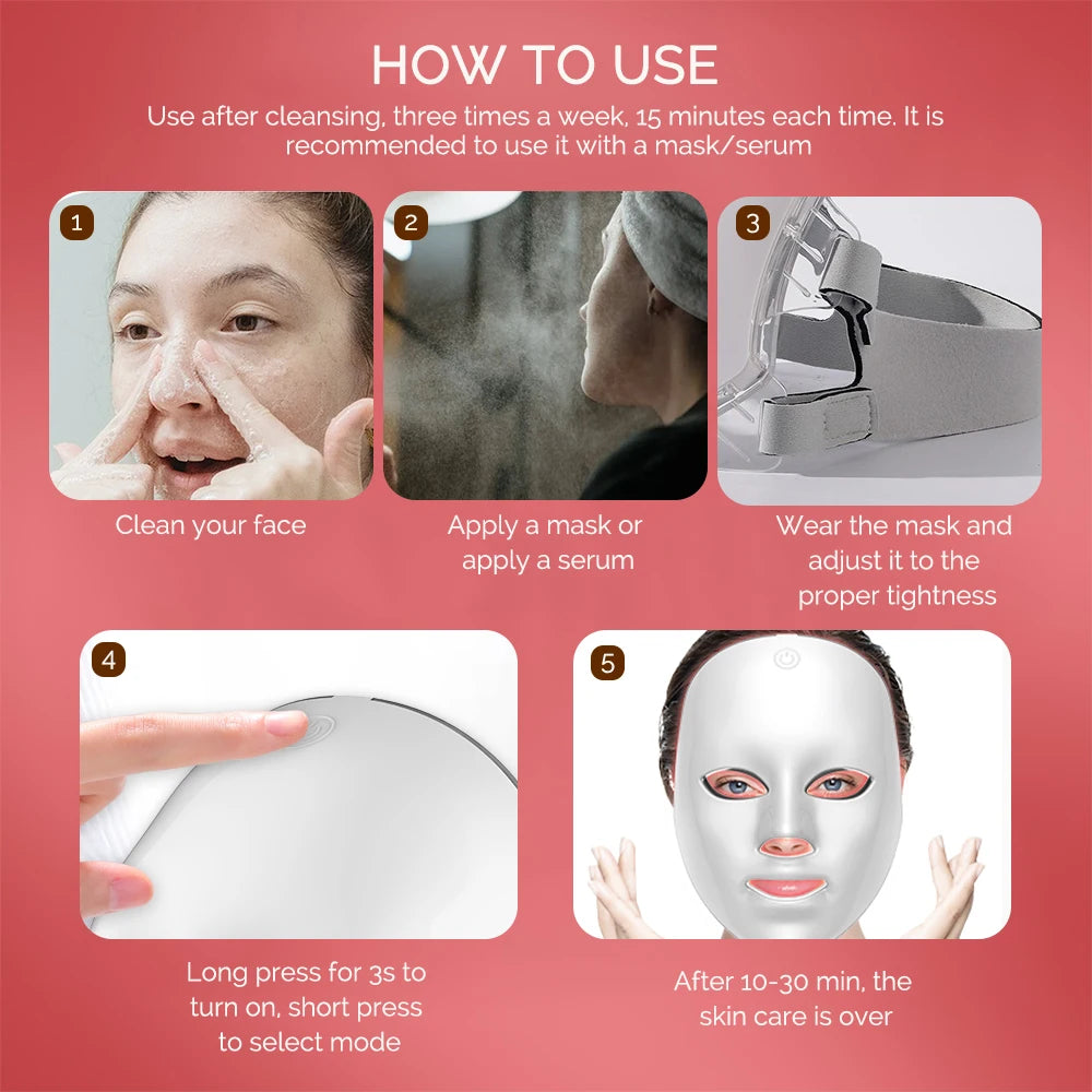 Beautyvelle 7-in-1 LED Face Mask